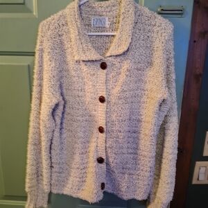 Andrew Spencer Cream Knit Button-Up Women Sweater/ Cardigan